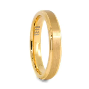 Aliança de Tungstênio Venice Ouro fosco 4mm