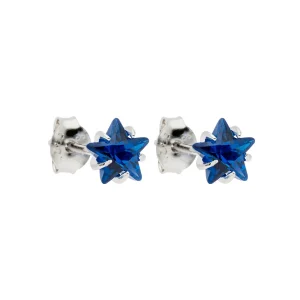Brinco Prata 925 Ponto de luz Estrela 6mm