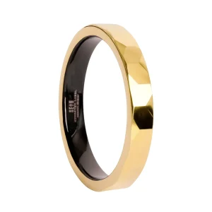 Aliança de Tungstênio Quebec Ouro brilho 3mm