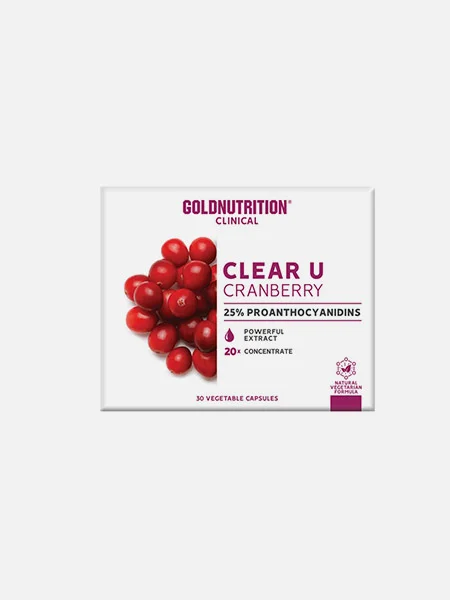 CLEAR U CRANBERRY – 30 CÁPSULAS – GOLD NUTRITION