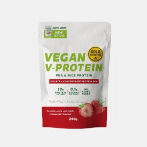 VEGAN V-PROTEIN MORANGO – 240G – GOLD NUTRITION