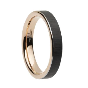 Aliança de Tungstênio Veneza Ródio Negro Fosco 4mm