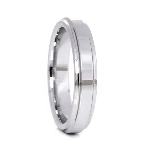 Aliança de Tungstênio Venice Prata brilho 4mm